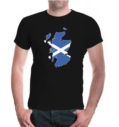 Herren Unisex Kurzarm T-Shirt Schottland-Shape Scotland Umriss Flagge flag Reise Herren Unisex Kurzarm T-Shirt Schottland-Shape Scotland Umriss Flagge flag Reise