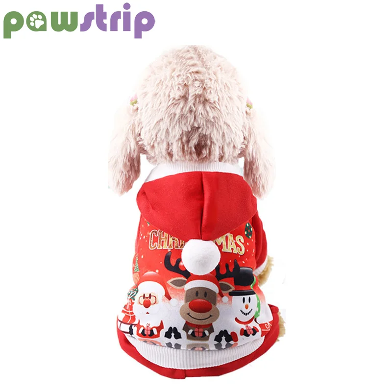 

pawstrip Christmas Dog Clothes Winter Puppy Jumpsuit Festival Dog Hoodie Soft Fleece Small Dog Clothing For Bulldog Pomeranian
