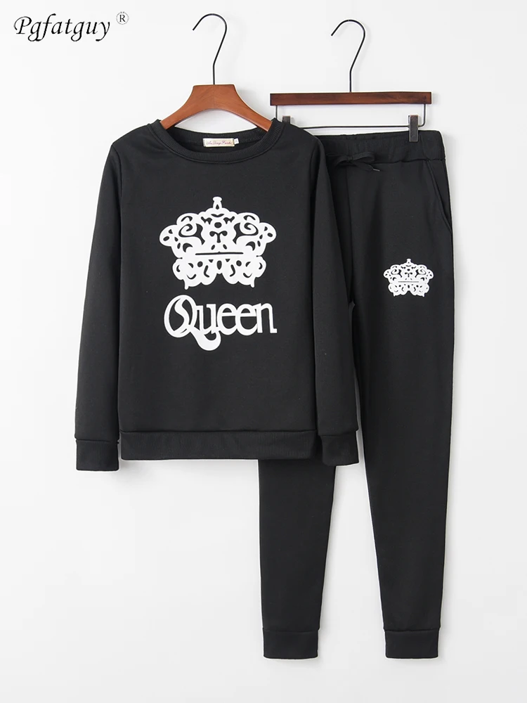 Лидер продаж Женский комплект с рисунком короны буквенным принтом сексуальный
