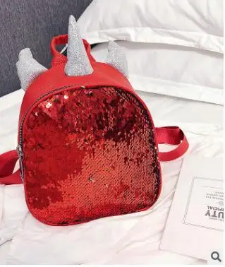 same as picture Весенне-летний маленький рюкзак женский с блестками модный мини-рюкзак с единорогом для детей школьная сумка в стиле кэжуал - Цвет: same as picture