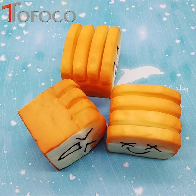 TOFOCO Kawaii моделирование тост перерыв мягкая еда Jumbo замедлить рост Squishies игрушечные лошадки Анти Стресс телефон ремень держатель аромат мягкий Бун