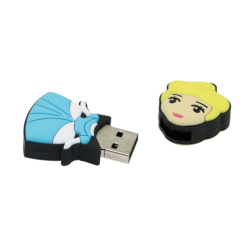 Мультфильм маленькая принцесса USB флэш-накопитель 128 Гб 64 ГБ 32 ГБ 16 ГБ 8 ГБ 4 ГБ симпатичный USB 2,0 флэш-накопитель Мини-Прыжок карта памяти диск