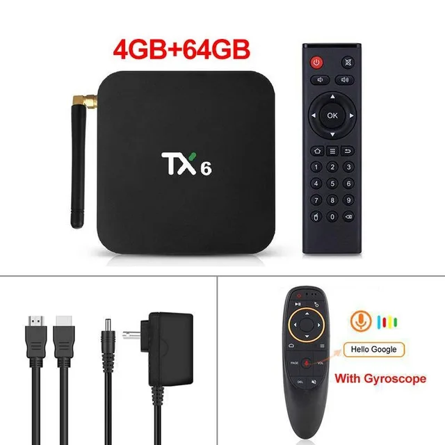 Smart tv Box Android 9,0 Tanix TX6 Allwinner H6 4 Гб ОЗУ 64 Гб ПЗУ 32 Гб 4K HD 2,4G/5 ГГц двойной WiFi BT 2G16G Google Play медиаплеер - Цвет: 4G64G and G10 RC