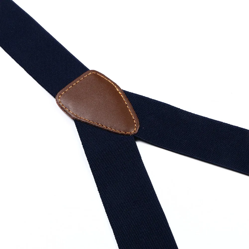 Мужские темно-синие подтяжки унисекс подтяжки для женщин Регулируемый эластичный ремень кожаный подтяжки 6 пуговиц отверстие бандаж для взрослых Gallus BD707