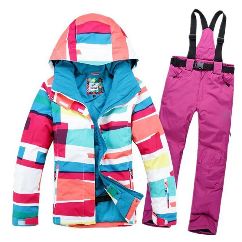 

Free Shipping Outdoors Snowboard jackets 2016 women's sports waterproof windproof skiing jacket plus ski pants