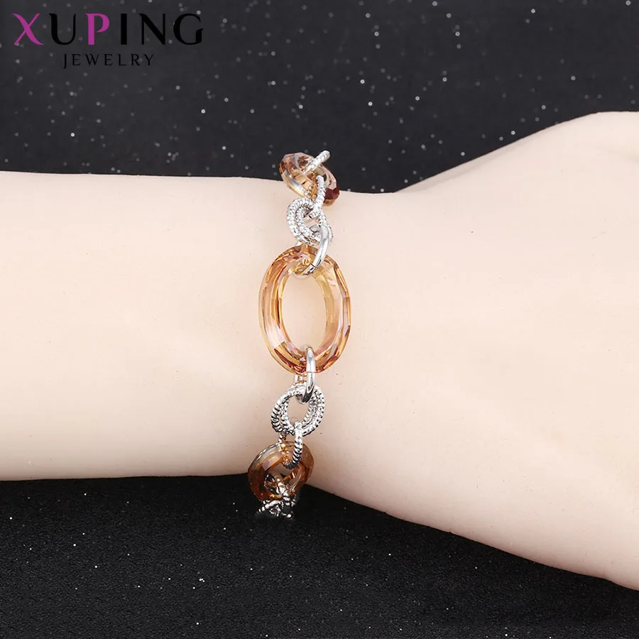 Xuping простой дизайн браслеты Элегантные Кристаллы от Swarovski милые ювелирные изделия для дам красивый подарок на день рождения 74627