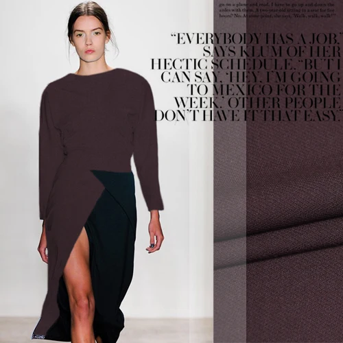 

2015 spring section coffee color worsted wool fabric fabric wholesale high quality wool cloth