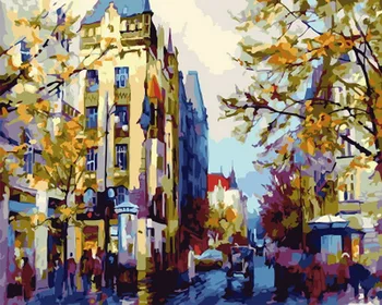 

Frameless oil painting by numbers paint by number for home decor oil picture painting 5065 dark autumn