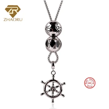 

Zhaoru 925 Sterling Silver Necklace Woman Fashion Enamal Necklace Trendy Fine Women Jewelry for Lovers