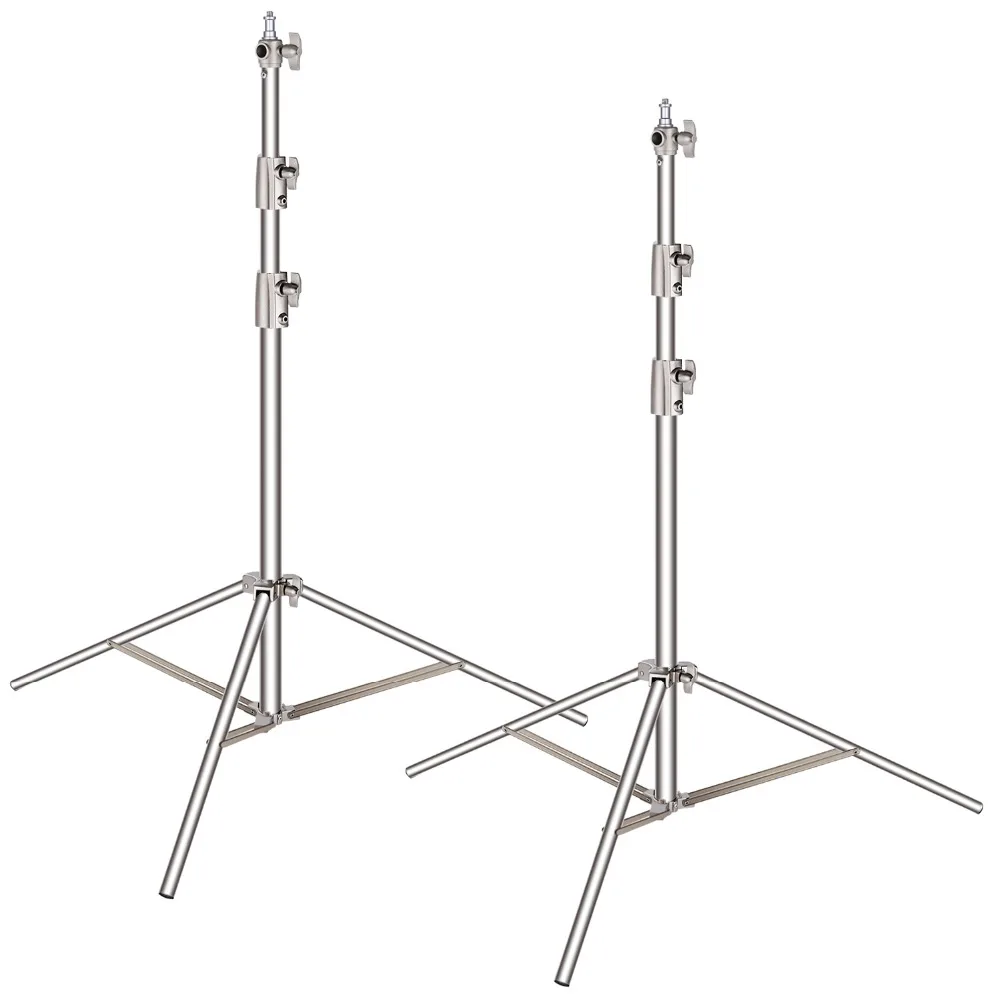  Neewer 2 Pieces Light Stand Kit 260 centimeters Stainless Steel Heavy Duty with 1/4-inch to 3/8-inc