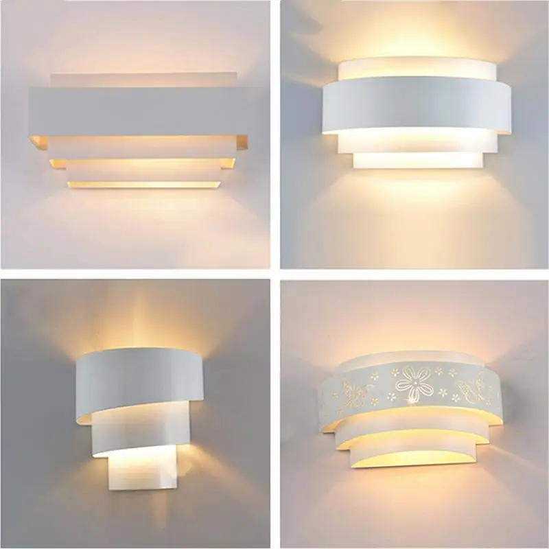 Antikue современные дизайн краткое Настенные светильники белый настенное светодиодное освещение E27 AC85-265V Настенные светильники для спальня