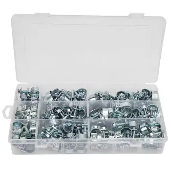 

135PCS Zinc Plated Mini Fuel Hose Clamps Line Tube Pipe Clips 8-18mm Clamps Hardware Tools