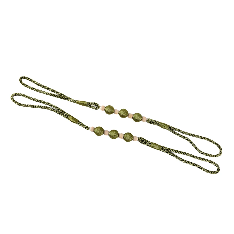 Bean green Creative Cotton Bead Ball Curtain Buckle Button Pendant Ball Curtain Strap Accessories Home Decoration - Цвет: Bean green