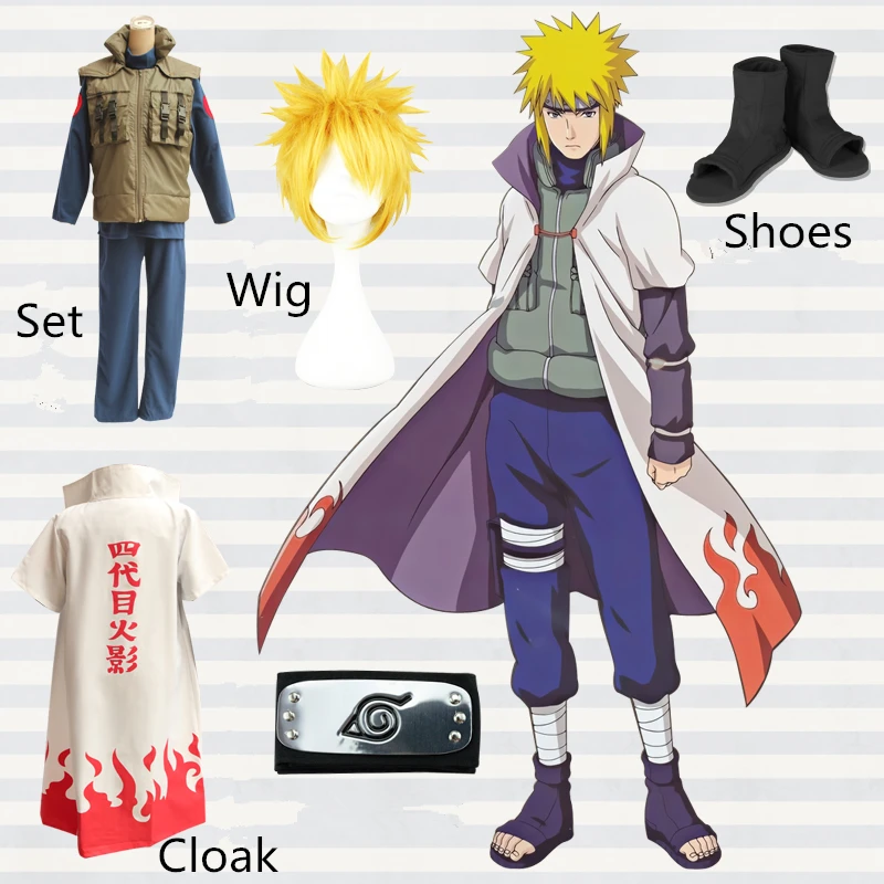 2019 карнавальный костюм Наруто Konoha Hokage Namikaze Minato на Хэллоуин полный комплект