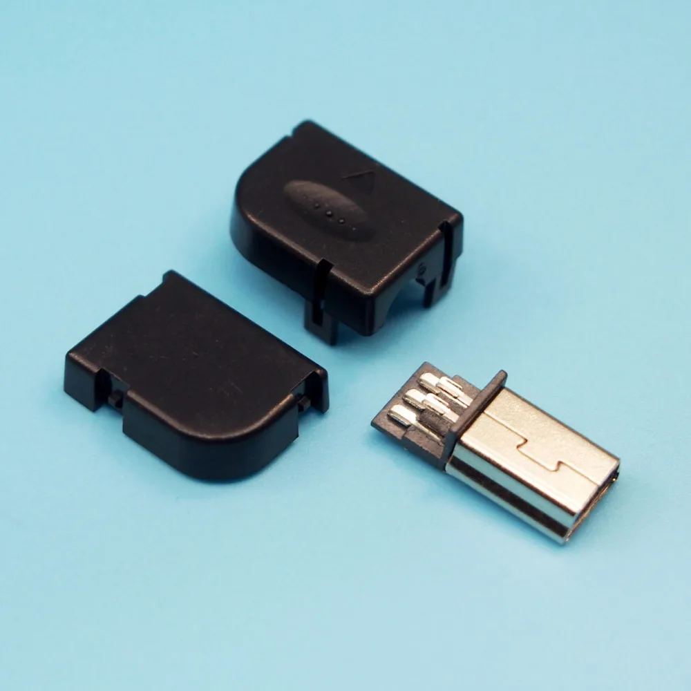 100 Устанавливает DIY 3 в 1 Мини 5 P USB штекер с Пластик гильза тип локоть 90 градусов