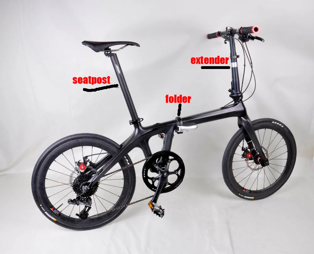 Excellent China top quality brand 20 inch carbon folding bike frame dengfu bicycle frame folding bike 3k matt BSA fast shipping 8