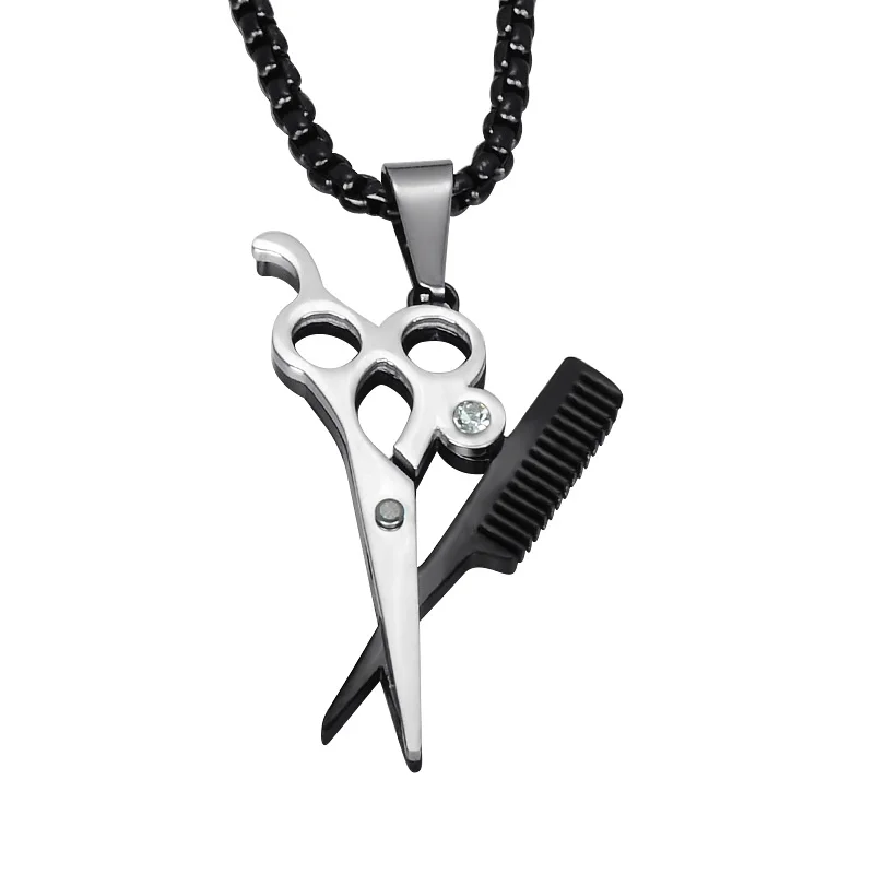 Хип Мода стрижка ножницы подвески ожерелье s золотой цвет нержавеющая сталь