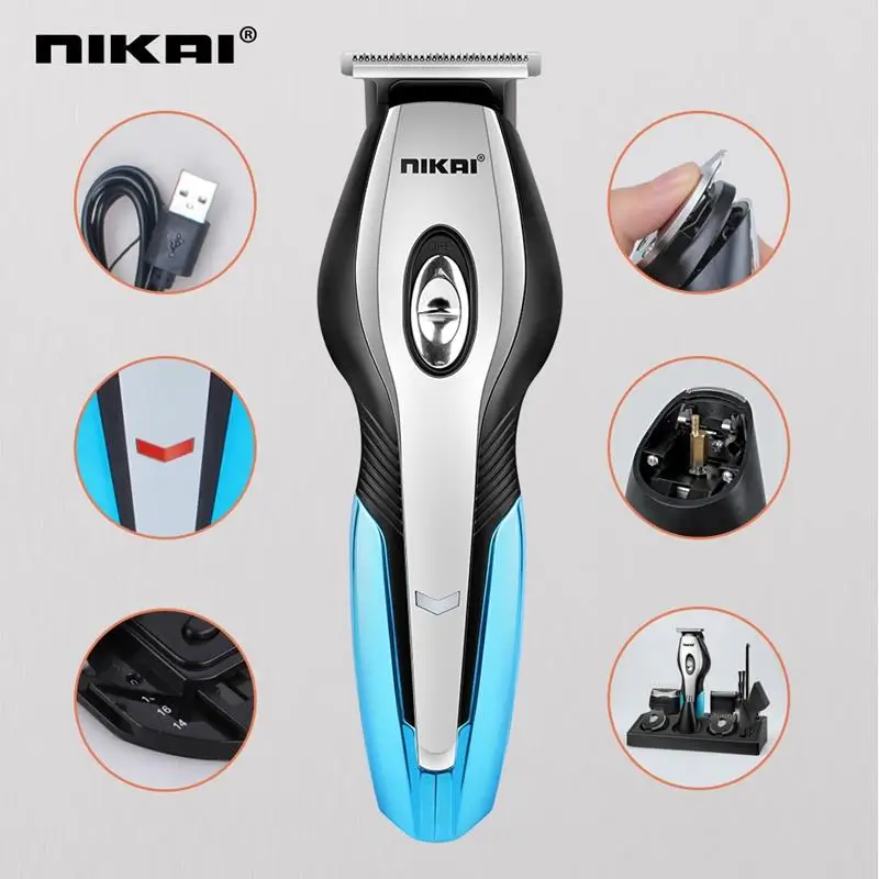 Nikai Usb перезаряжаемая электробритва электрические ножницы бритвы уход за лицом для мужчин триммер для бороды костюм