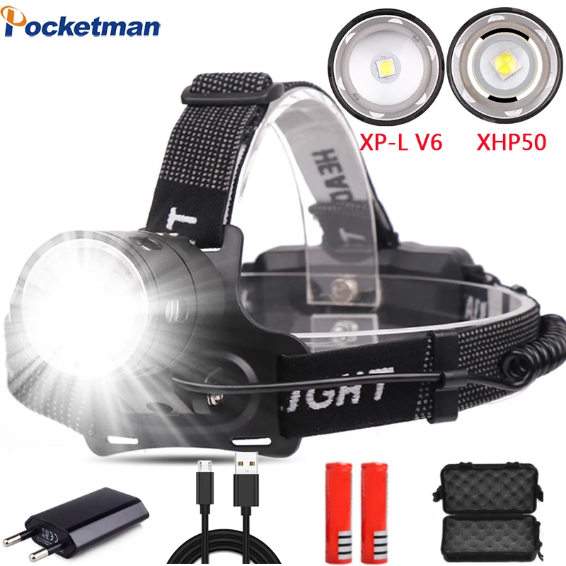 

Headlight XHP50 30000LM LED Headlamp XP-L-V6 Head Lamp Fishing lighting bicycle Light Flashlight Torch Lantern For Camping light