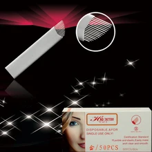 50 шт./пакет 16 Вышивка Крестом Иглы microblading для eyebrown постоянный Макияж Вышивка Крестом Иглы Диаметр 0.2 мм микро лезвий jm611d-x74 Иглы для татуажа