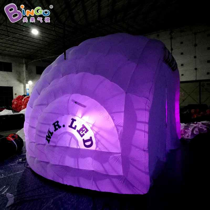  Advertising type LED lighting 5.5x4x3.5 m inflatable igloo tent for outdoor event customized canopy