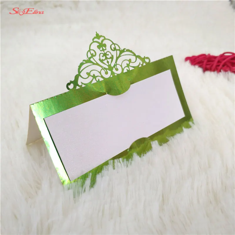 50stks Reception Gast Plaats Kaarten Favor Decor Chic Parelmoer Naam Plaats Kaarten Wedding Party Table decoration 8Z (78)