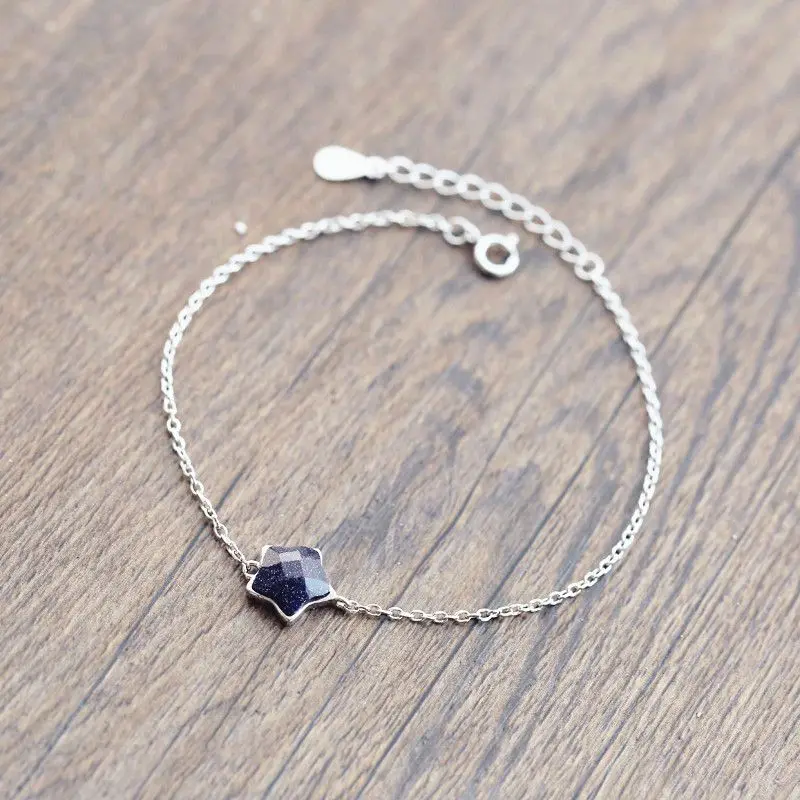 

Purple gold sand stars S925 silver simple exquisite bracelet female fashion jewelry birthday gift DS07