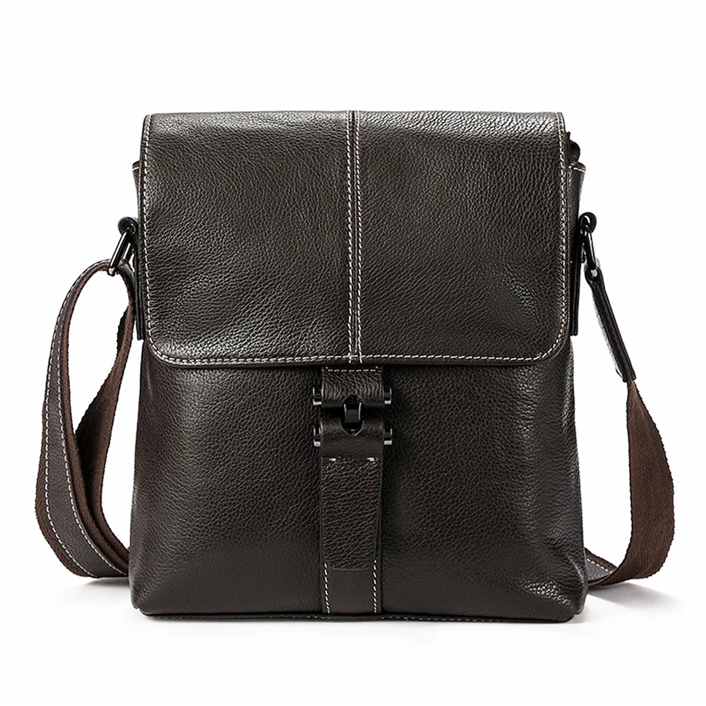 Factory direct business casual men's first layer leather shoulder Messenger bags retro flip soft leather men bag