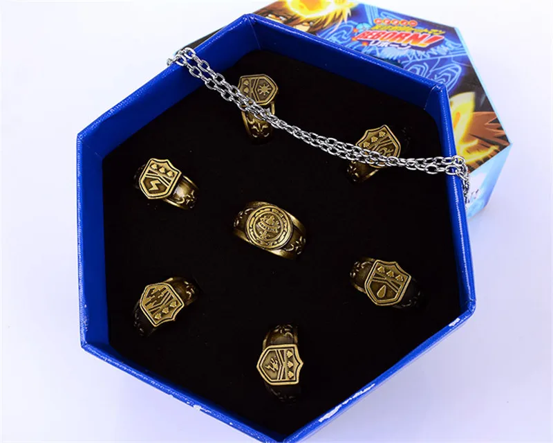 

Jewelry Ring Anime Katekyo Hitman Reborn Sawada Tsunayoshi Cosplay Rings Vongola Rings