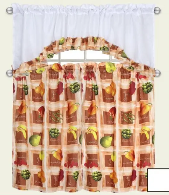 3pcs set kitchen curtain Free fruit design-in Curtains from Home