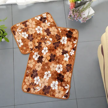 

2pcs/Set 50*80cm Bathroom Mat Set Coral Fleece Anti-Slip Kitchen Bath Mat Carpet Bathroom Rug Washable