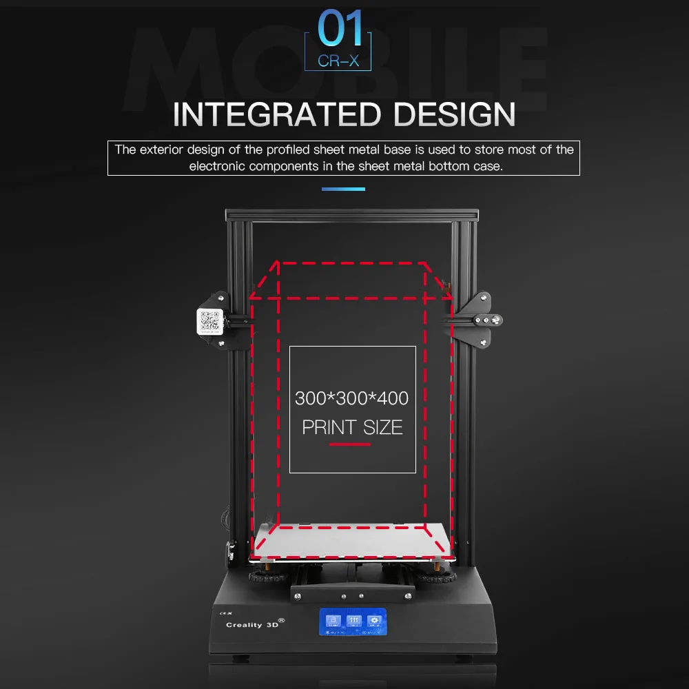 Creality CR-X 3d Принтер Комплект точные Двойные Цвета печати большой объем сборки 50-180 мм/сек. высокая скорость с двойной экструдер горячей кровати