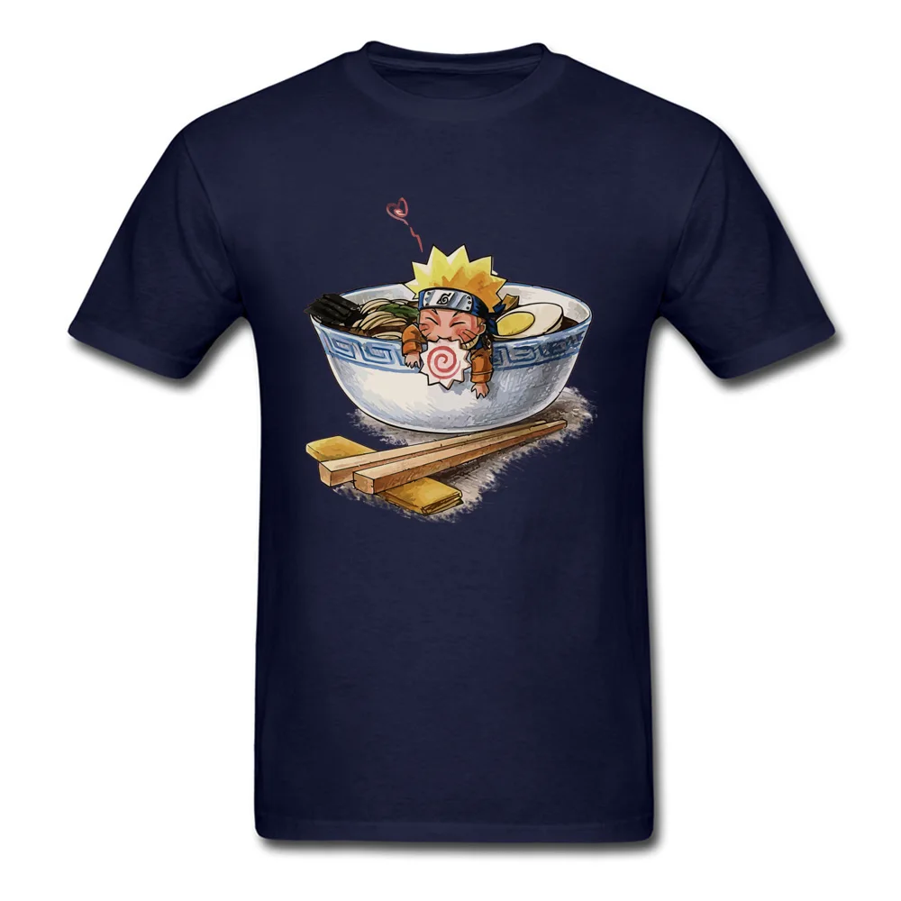 Naruto Love Ramen Tops T Shirt Prevalent Round Collar Normal Short Sleeve 100% Cotton Men T-shirts Classic Tops Shirt Naruto Love Ramen navy