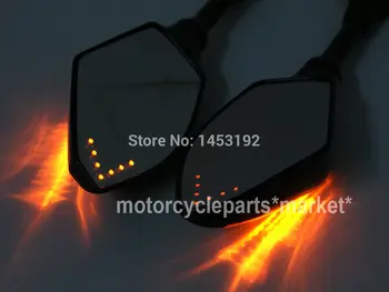 

NEW Free Shipping Universal 8MM 10MM Motorcycle LED Turn Signal Light Rearview Mirror Street Bike