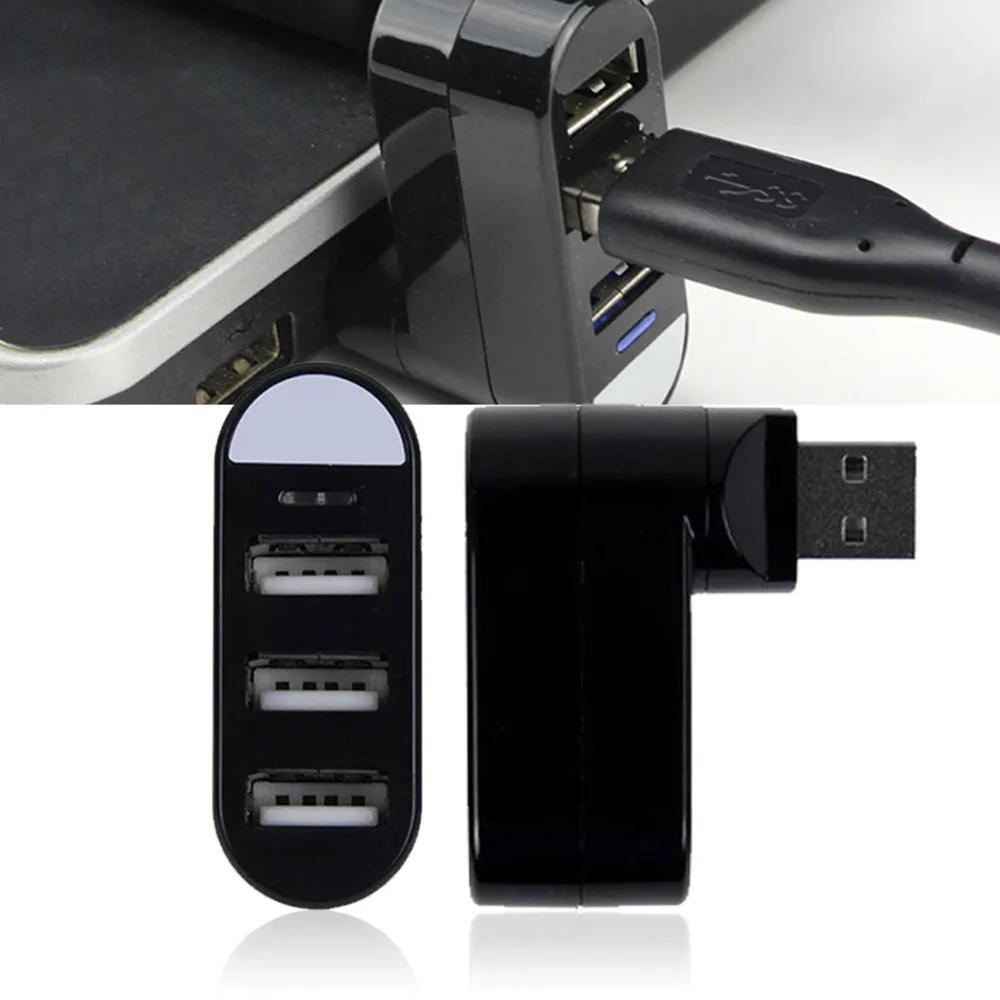 Etmakit Mini 3 порта USB 2.0 Поворот концентратор высокой Скорость адаптер для ПК настольных компьютеров и ноутбуков Тетрадь расширения