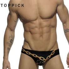 Toppick, мужские сексуальные плавки с низкой талией, мужские плавки, шорты с декоративной цепочкой, из кусков, мужские плавки zwembroek heren