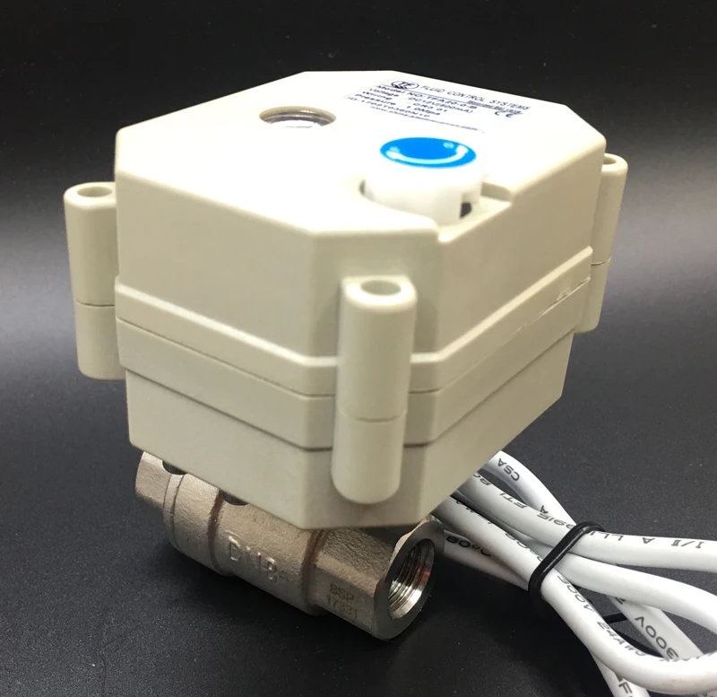

Water Motorized Valves SS304 3/8'' DC/AC9-24V DN10 Electric Ball Valves 3/7 Wires Metal Gear Long Life