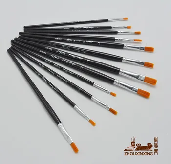 

12Pcs High Quality Artist yellow Nylon Hair Wooden Handle Watercolor Acrylic Oil Paint Brush For Drawing Painting Art Supplies
