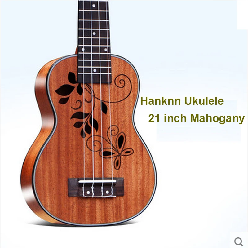 21" Soprano Ukulele Acoustic Guitar stringed instruments Mahogany Hollow Top handcraft wood