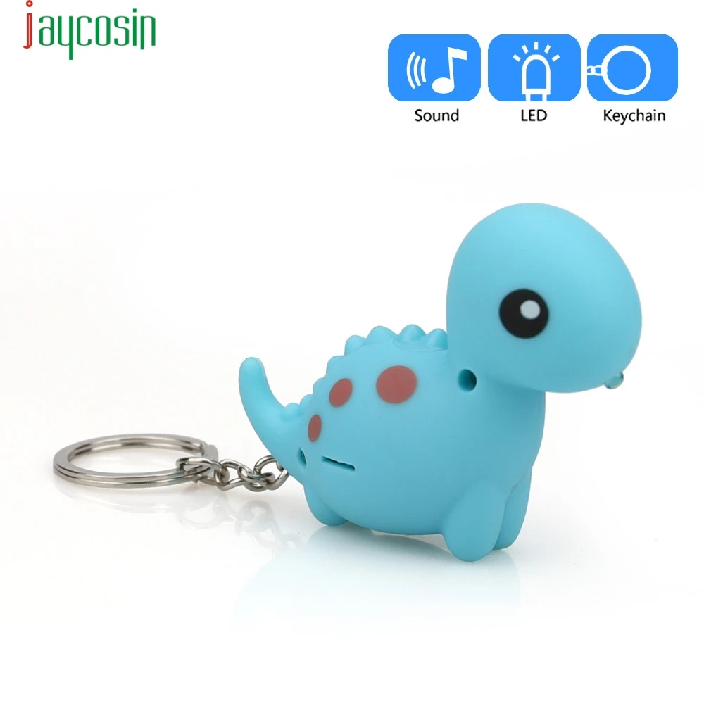 JAYCOSIN Blue Dinosaur led keychains flashlight sound rings Christmas