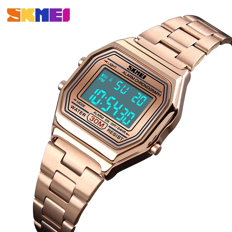 Led mulher relógios de negócios cronógrafo eletrônico senhoras relógios de pulso digital relógio feminino relojes mujer 2018 skmei