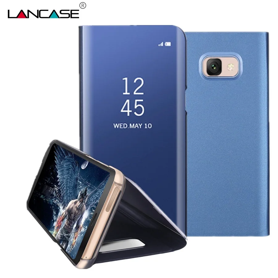 LANCASE For Samsung Galaxy J7 Max Case Mirror Smart Sleep Awake View