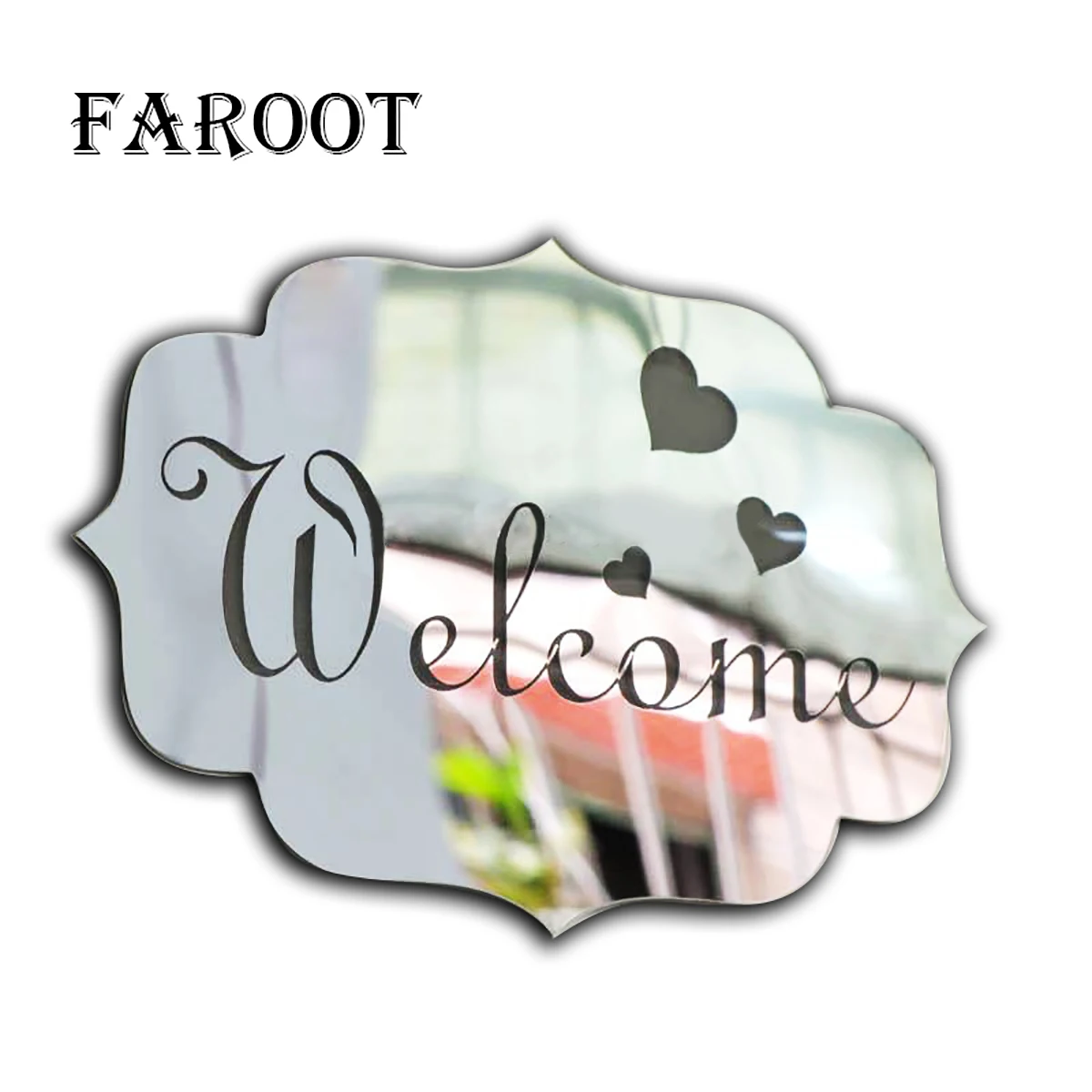 

Welcome 3D Hollow Out Acrylic Wall Sticker Entrance Hall Home Kitchen Lounge Romm Decor wall decals metal signs