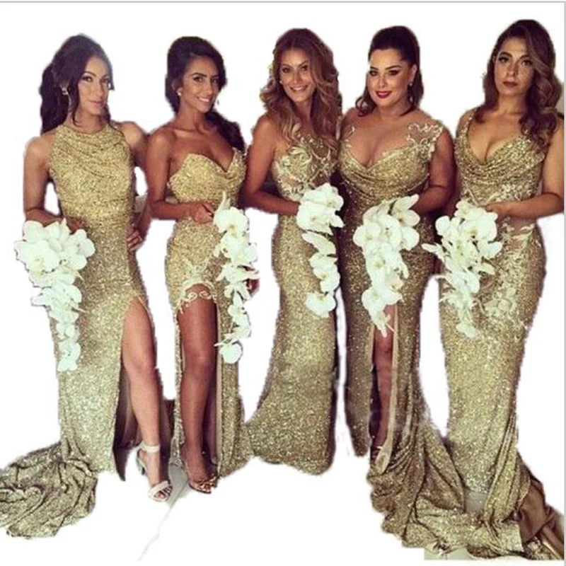 Sequin Bridesmaid Dresses Special Occasion Dresses Gold ...