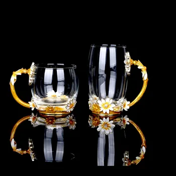 

Beautiful Scented Tea Cup 3D Colour Enamels Carved Design Chrysanthemum Coffee Mug Canecas Tumbler Morphe Taza Cafe Cafeteira