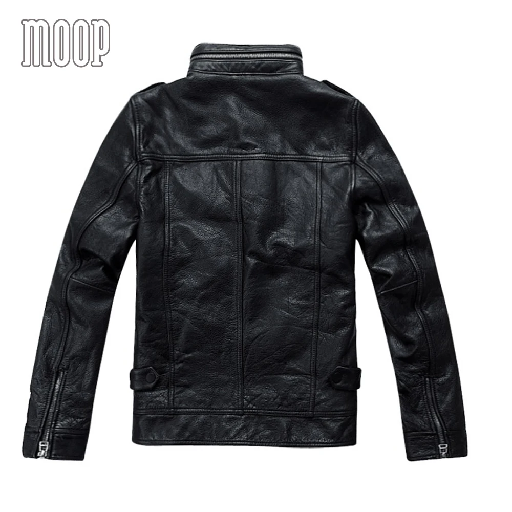 Мужская мотоциклетная куртка из натуральной кожи черная коровьей LT1194|coats coats|coat