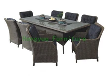 Brown pe rattan dining furniture