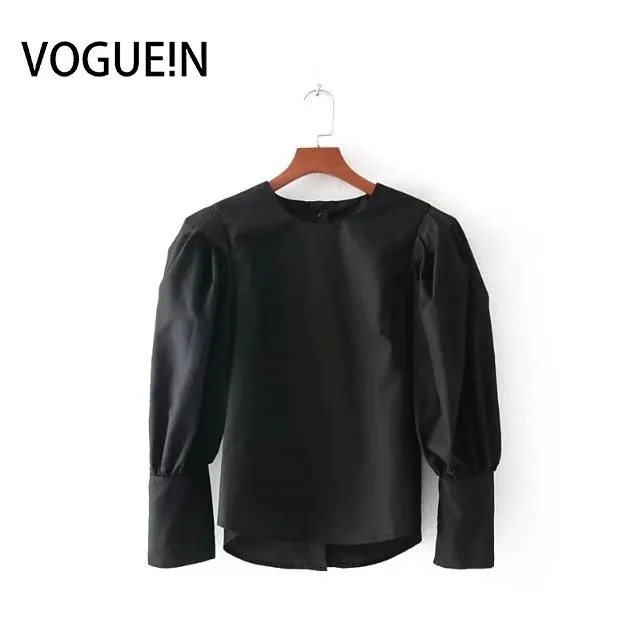 

VOGUEIN New Womens Black Long Sleeve Back Button Down Shirt Blouse Tops Wholesale