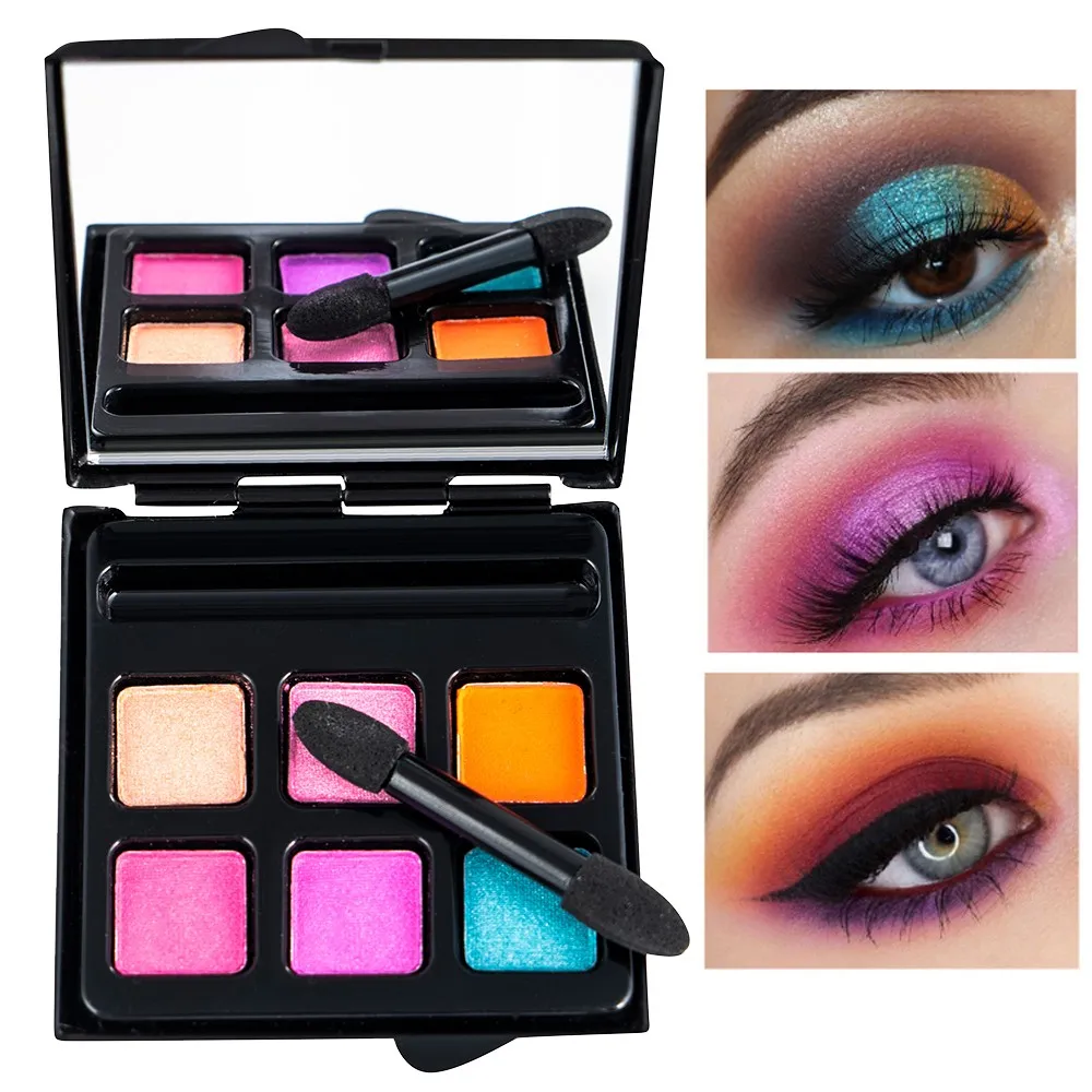 

2019 New Highly pigmented waterproof face Cosmetic Matte Eyeshadow Cream Makeup Shimmer Set 6 Colors Eyeshadow palette