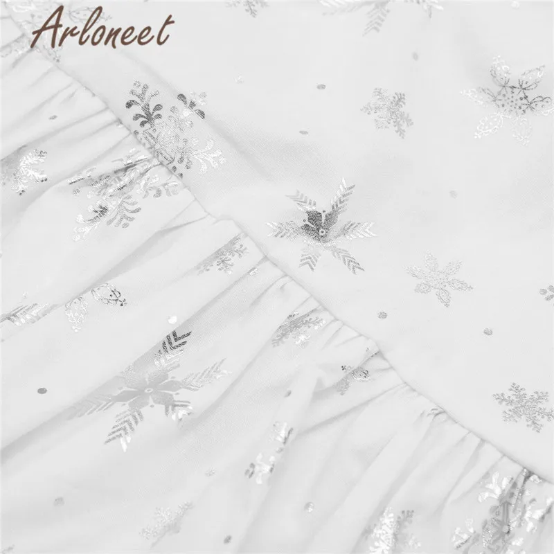 ARLONEET модная одежда для маленьких девочек Боди-костюм комбинезоны с рюшами рукавом блестка костюм Дети летние наряды